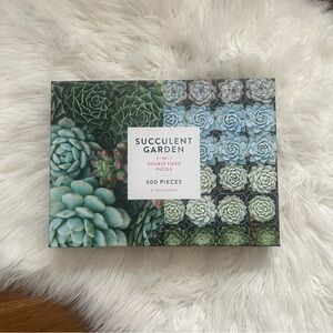 NIB Succulent Garden 2-in-1 500 Piece Double-Sided Puzzle